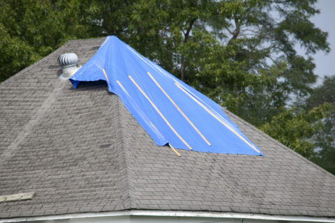 water damage from a roof leak