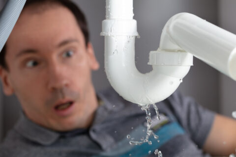 signs of water damage from a broken pipe