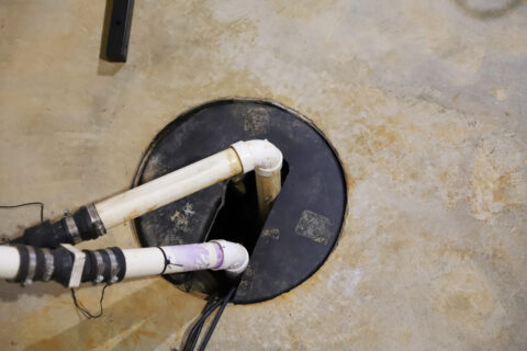 water damage from a broken sump pump