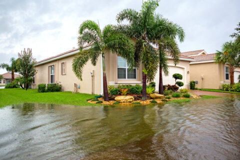 storm damaged home