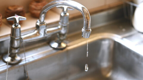water damage from a leaky faucet